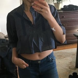 FREE PEOPLE • Peasant Crop Top XS